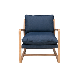 Denim Blue Upholstered Wooden Framed Occasional Chair