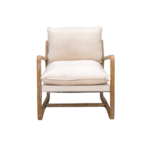 Cream Upholstered Wooden Framed Occasional Chair