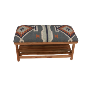 Blue Kilim Storage Bench