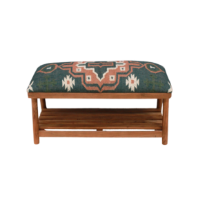Green Kilim Storage Bench