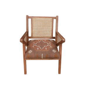 Natural Kilim Rattan Occasional Chair