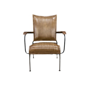 Tan High Back Leather Easy Chair