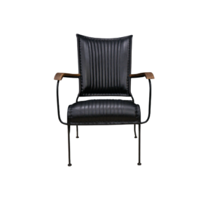 Black High Back Leather Easy Chair