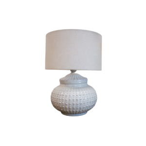 Cream Dimple Lamp with Linen Shade