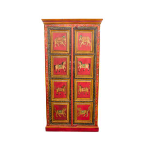 Hand Painted Elephant Tall Cabinet