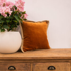Spice Cotton Velvet Contrast Cushion