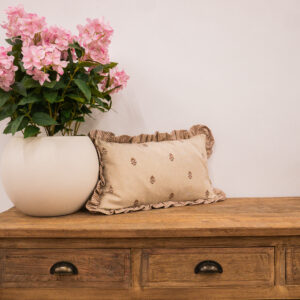 Brick Sprig Block Print Cushion
