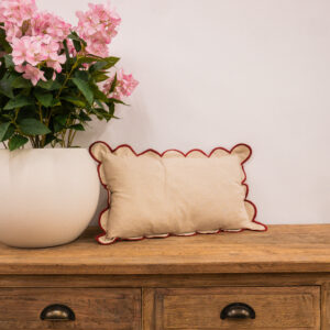 Rust Scallop Edge Cushion