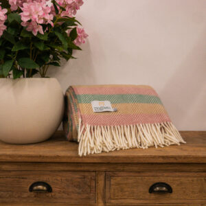 Tweedmill 100% Wool Stripe Throw in Summer Breeze