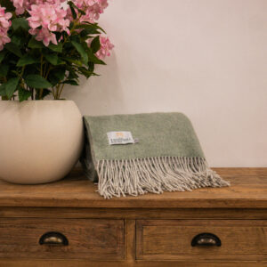 Tweedmill 100% Wool Dartmoor Throw in Ice Green