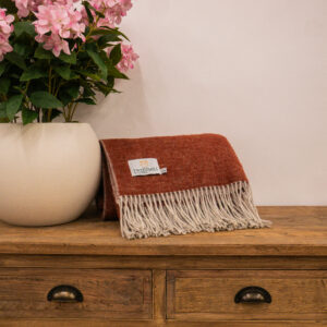 Tweedmill 100% Wool Dartmoor Throw in Ketchup