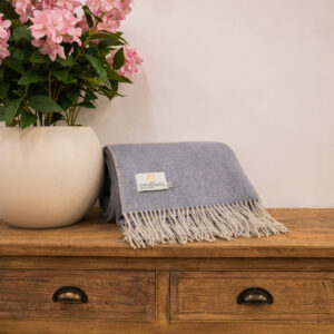 Tweedmill 100% Wool Dartmoor Throw in Blue Mist