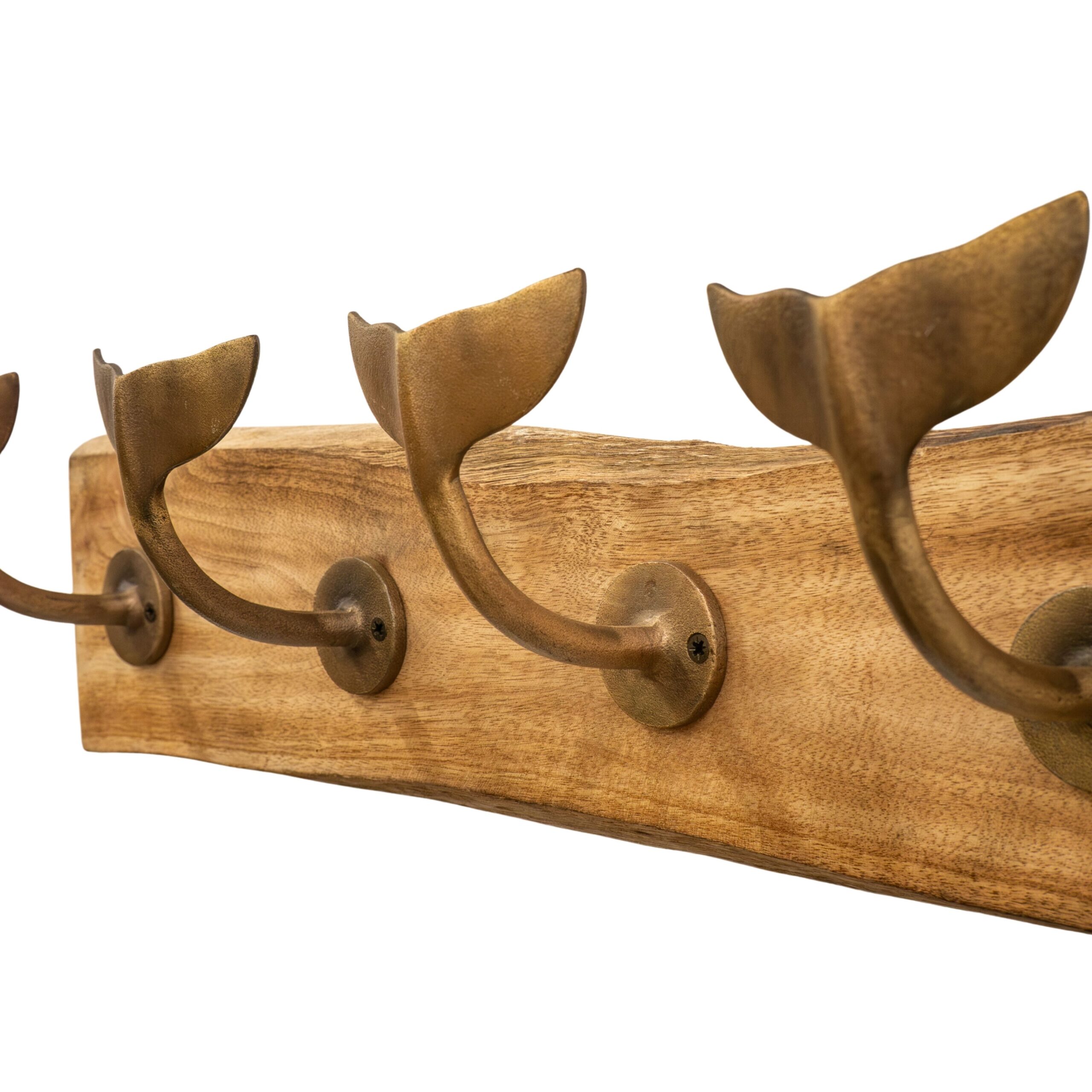 4 Antique Gold Whale Hooks - Image 2