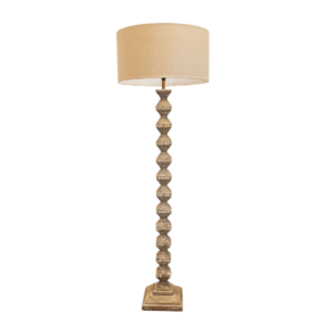 Ridged Floor Lamp with Linen Shade