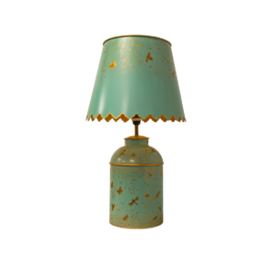 Blue Dragonfly Lamp with Scalloped Shade