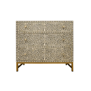 Grey Bone Inlay Chest of Drawers