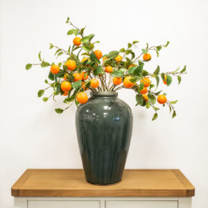 Oranges with Leaves Faux Stem