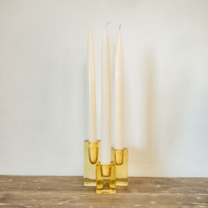 Set of 3 Yellow Candle Holders