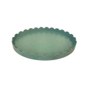 Oval Scalloped Tray in Coastal Blue