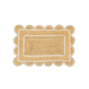 White Scallop Jute Rug