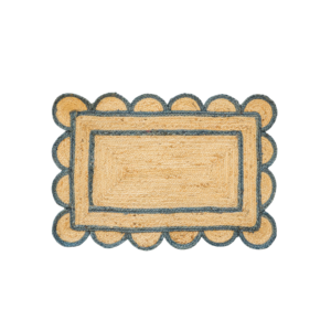 Blue Scallop Jute Rug
