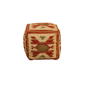 Red & Natural Kilim Footstool