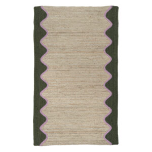 Olive Wave Jute Rug