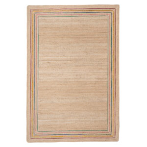Striped Border Natural Jute Rug