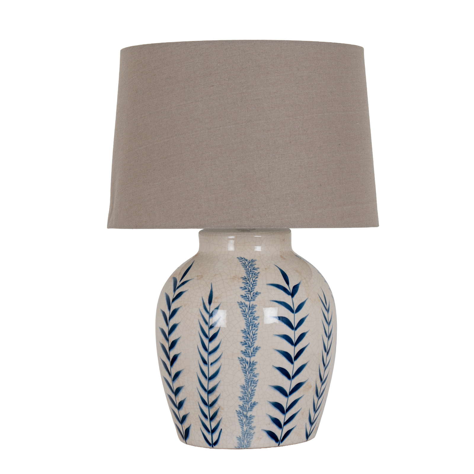 Blue Botanical Ceramic Table Lamp