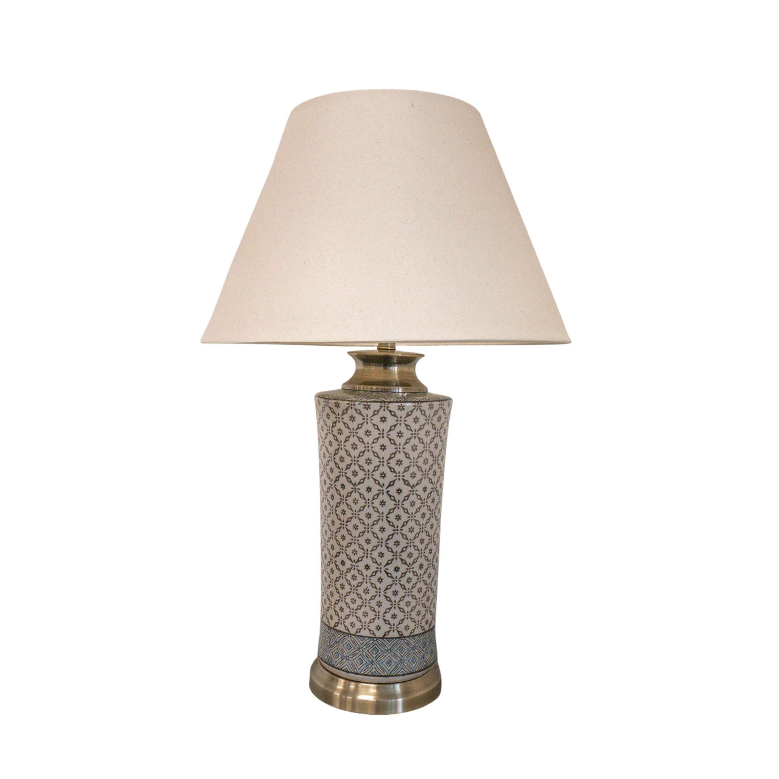 Lattice Patterned Cylinder Table Lamp