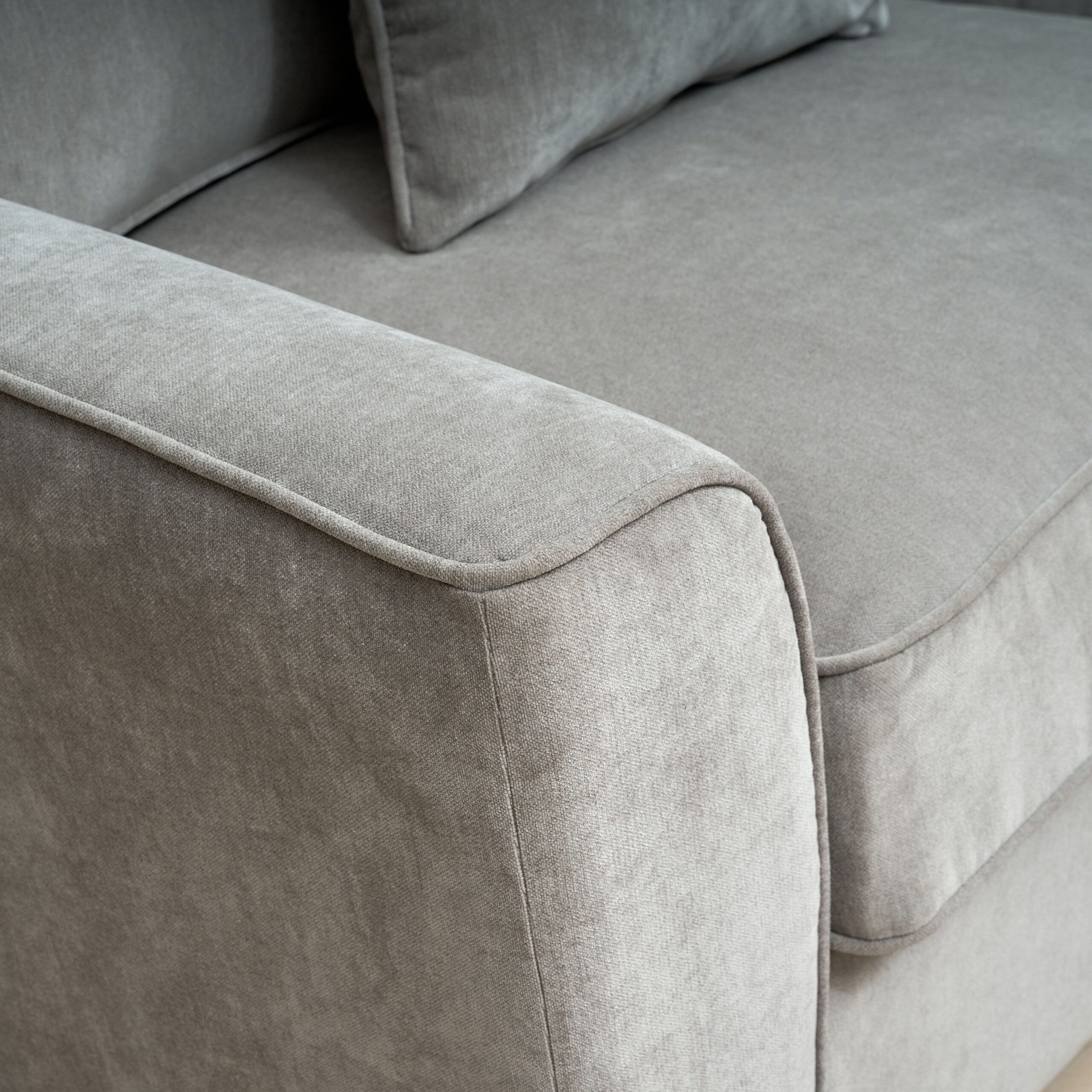 Harrow 3 Seater Sofa in Soft Grey - Image 4