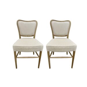 Pair of Natural Upholstered Dining Chairs