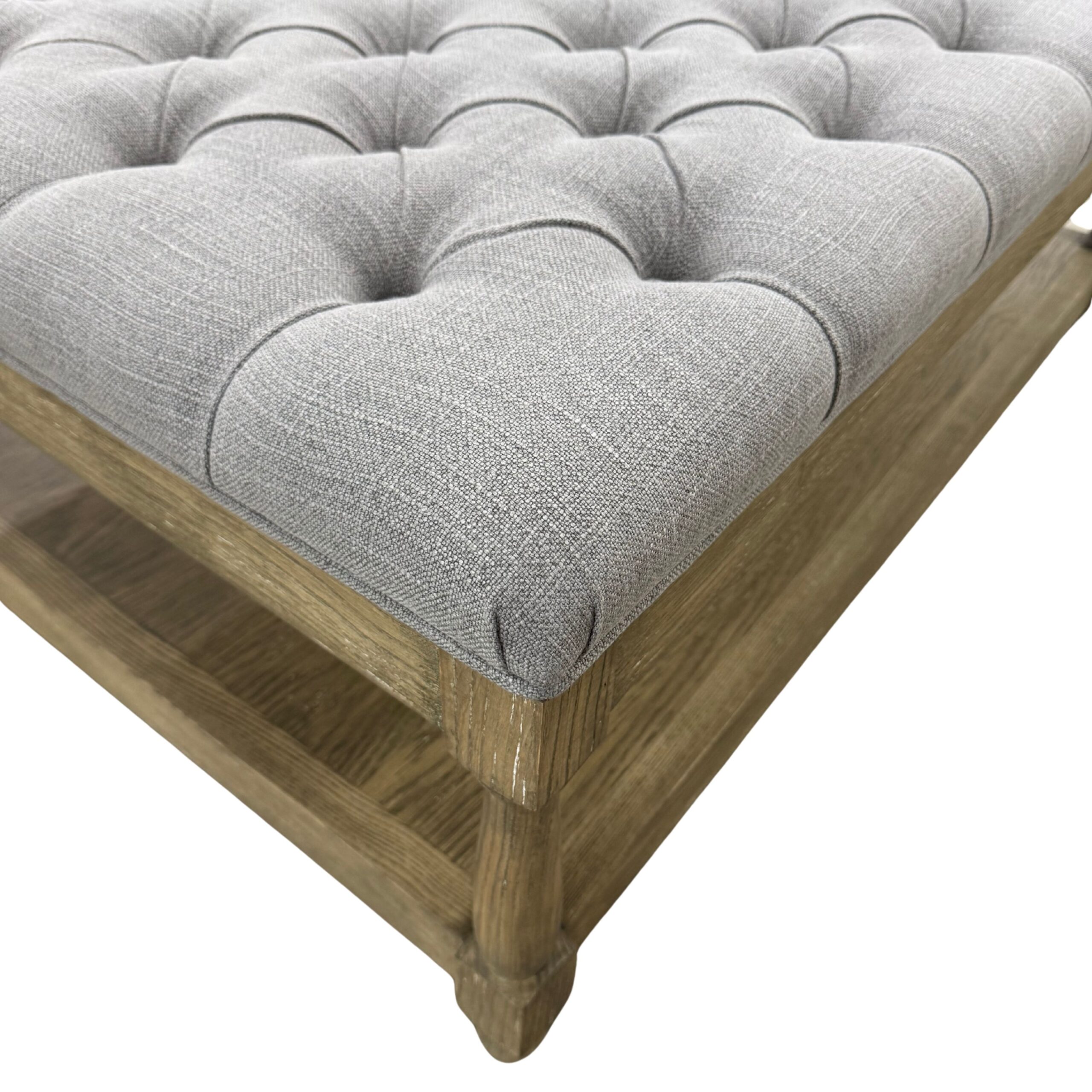 Soft Grey Buttoned Coffee Table - Image 2