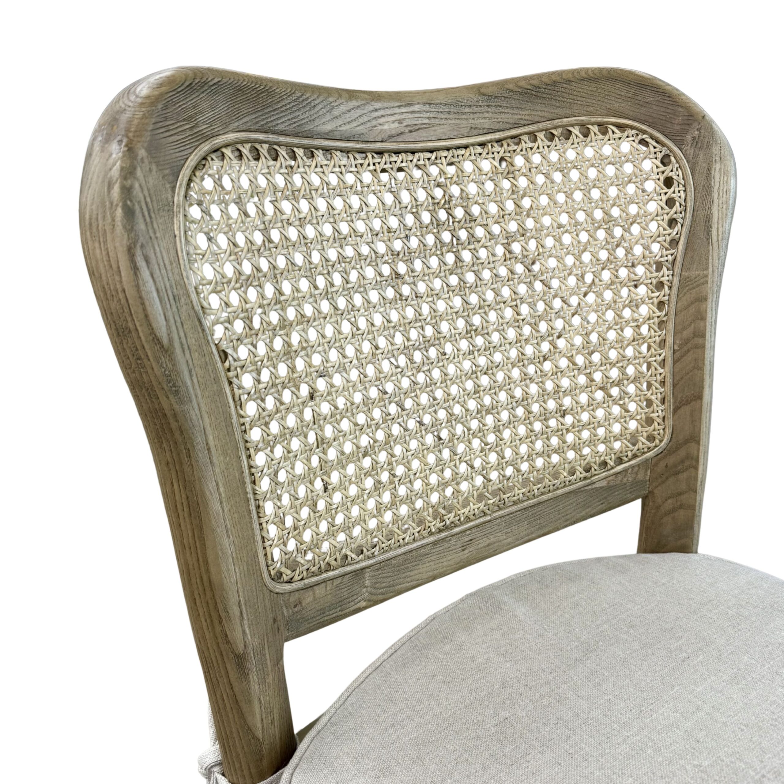 Natural Rattan Back Bar Stool with Upholstered Seat Pad - Image 6