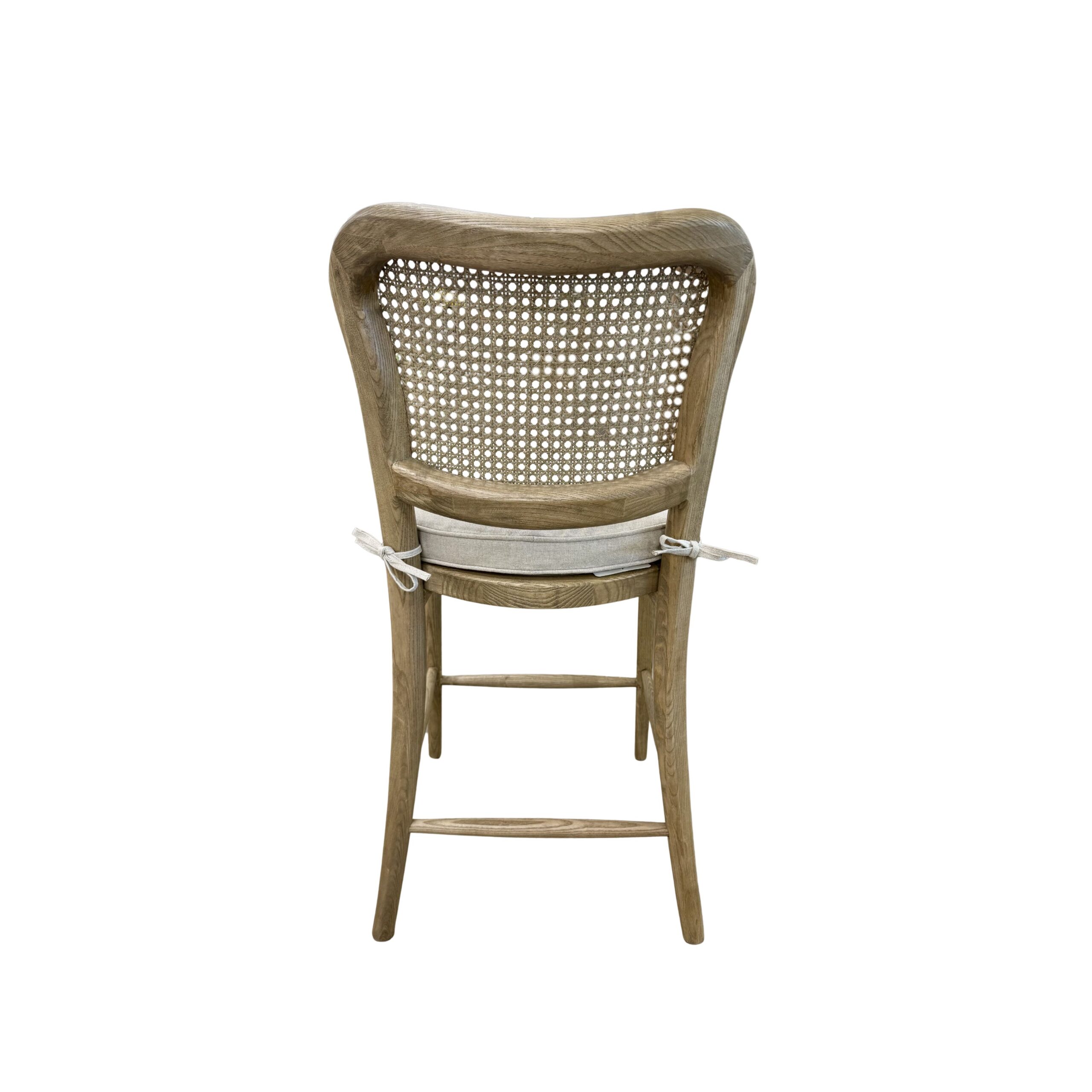 Natural Rattan Back Bar Stool with Upholstered Seat Pad - Image 5