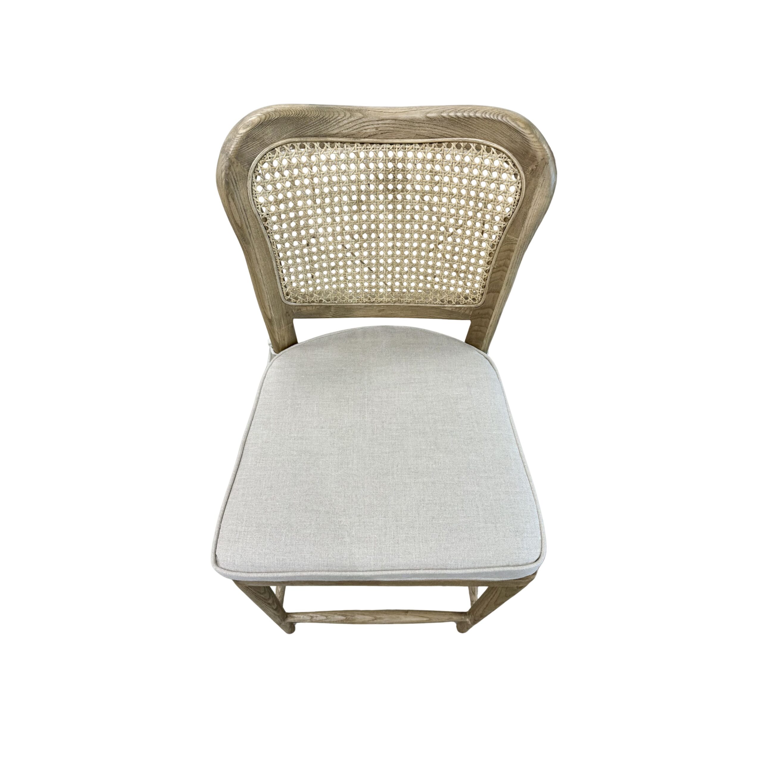 Natural Rattan Back Bar Stool with Upholstered Seat Pad - Image 9