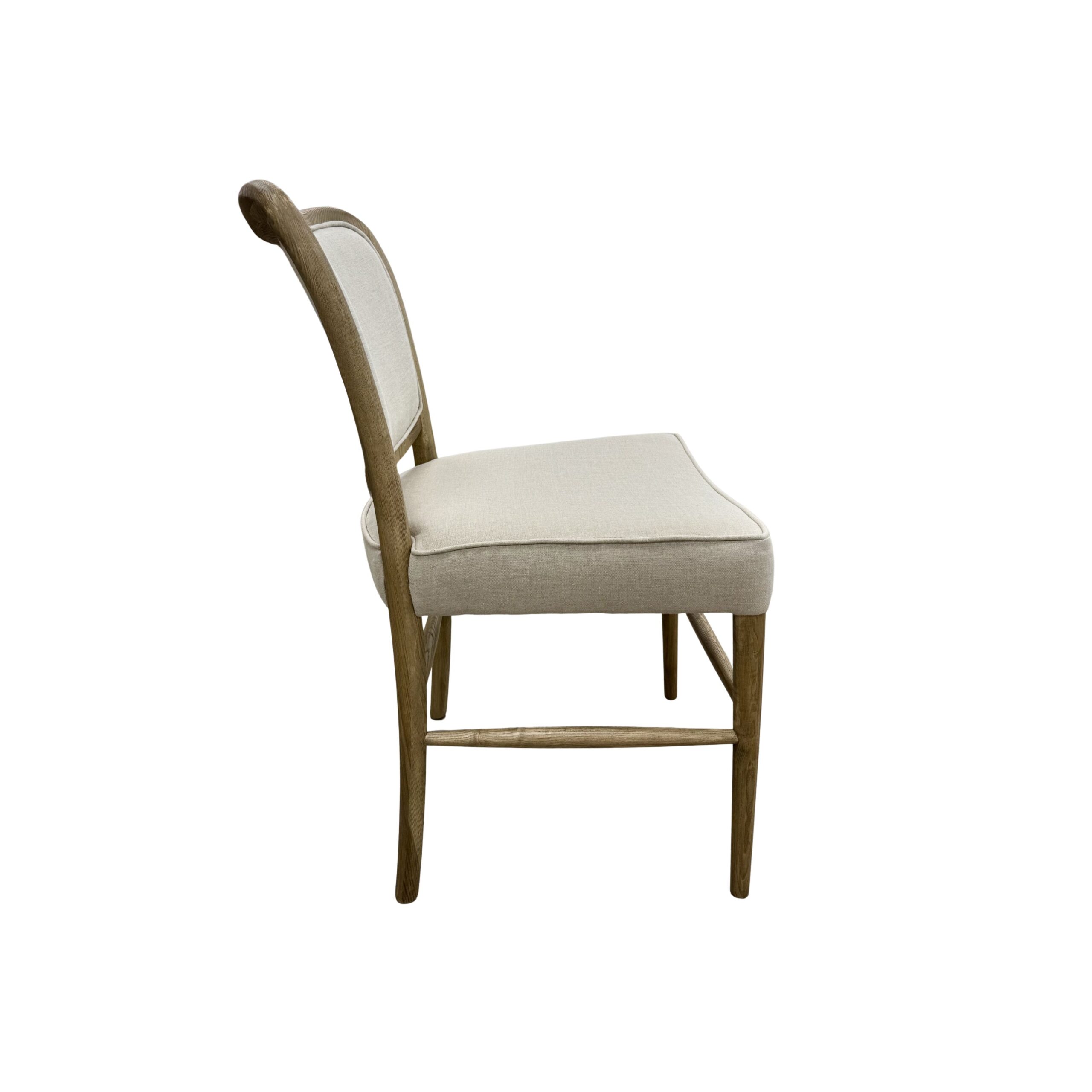 Pair of Natural Upholstered Dining Chairs - Image 2