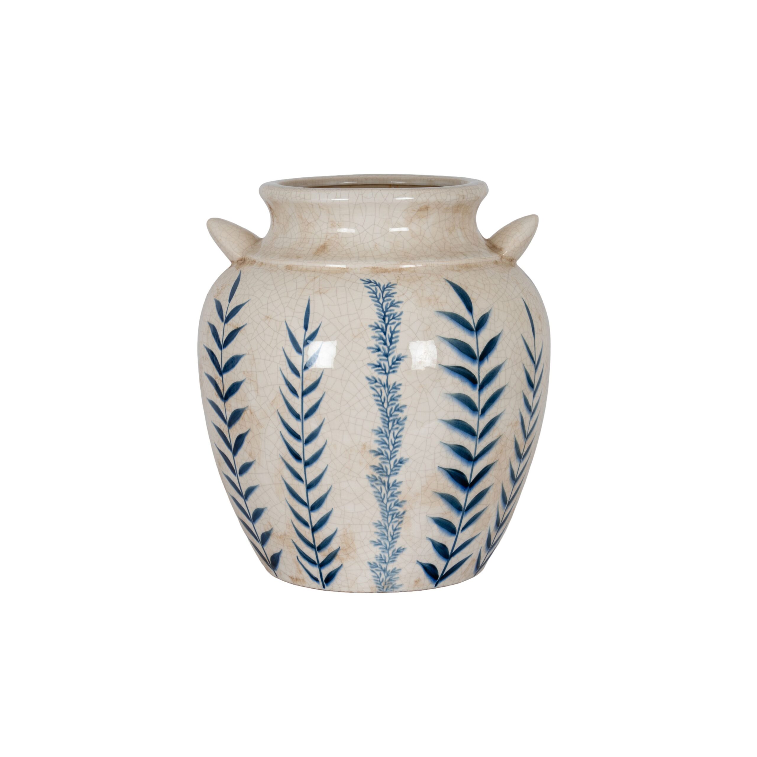 Oversized Blue Botanical Vase