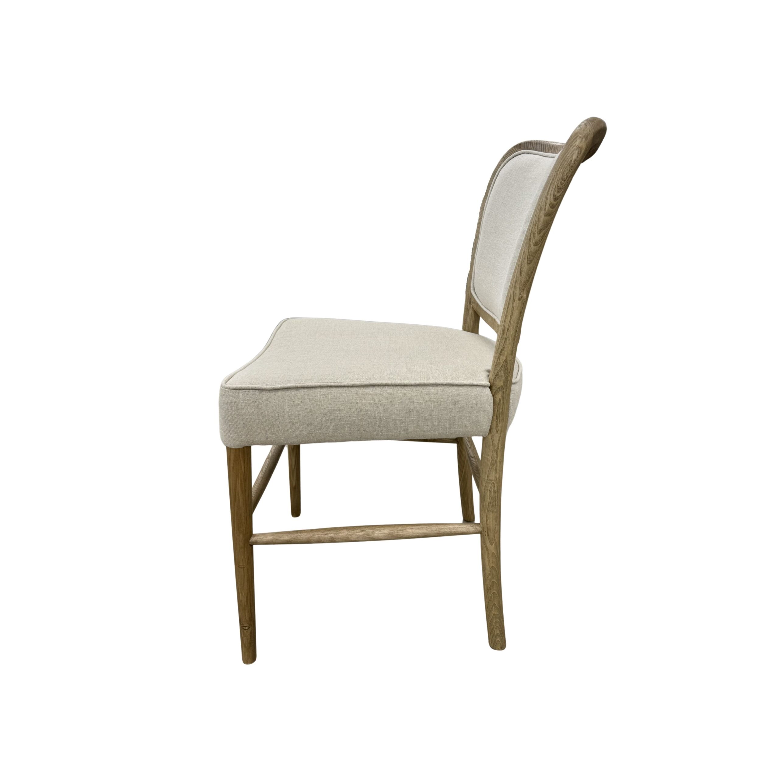 Pair of Natural Upholstered Dining Chairs - Image 4