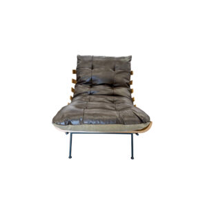 Longbeach Chair in Green Washed Canvas Leather