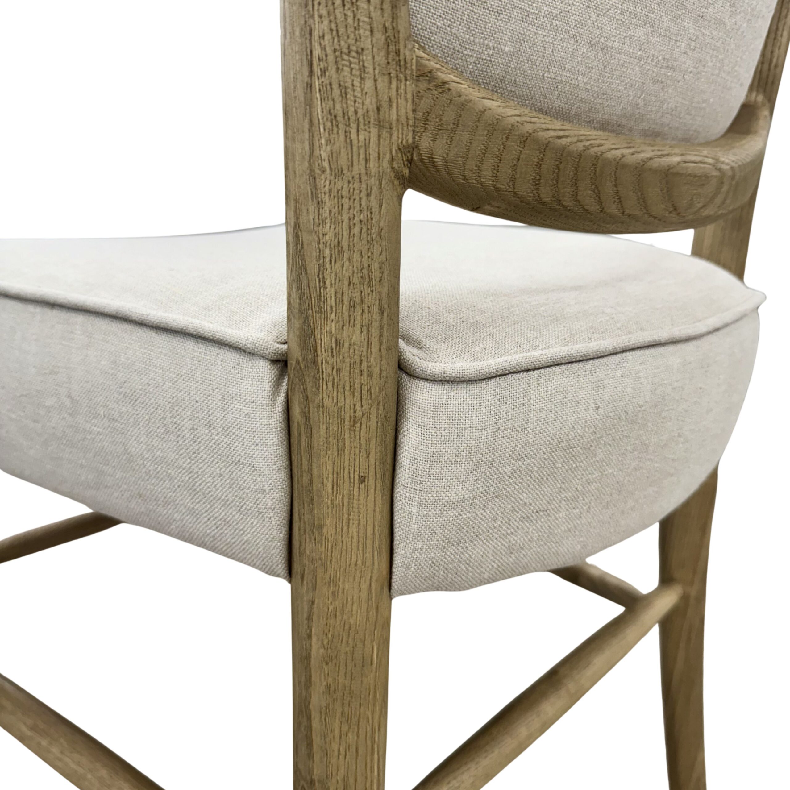 Pair of Natural Upholstered Dining Chairs - Image 7