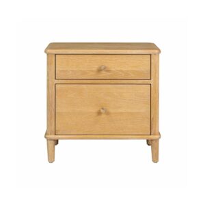 Wrenley Nordic Oak 2 Drawer Bedside Table