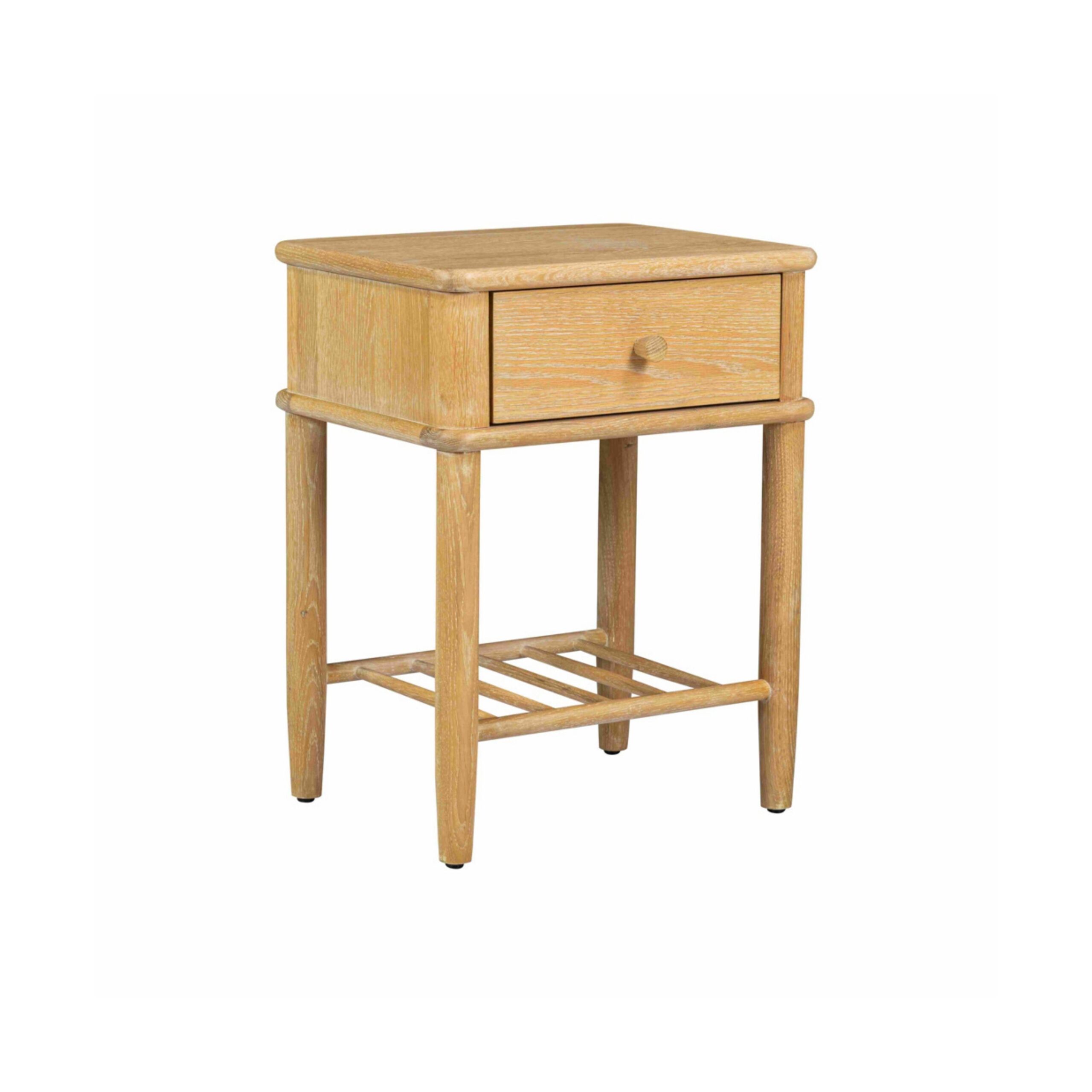 Wrenley Nordic Oak 1 Drawer Bedside Table - Image 3