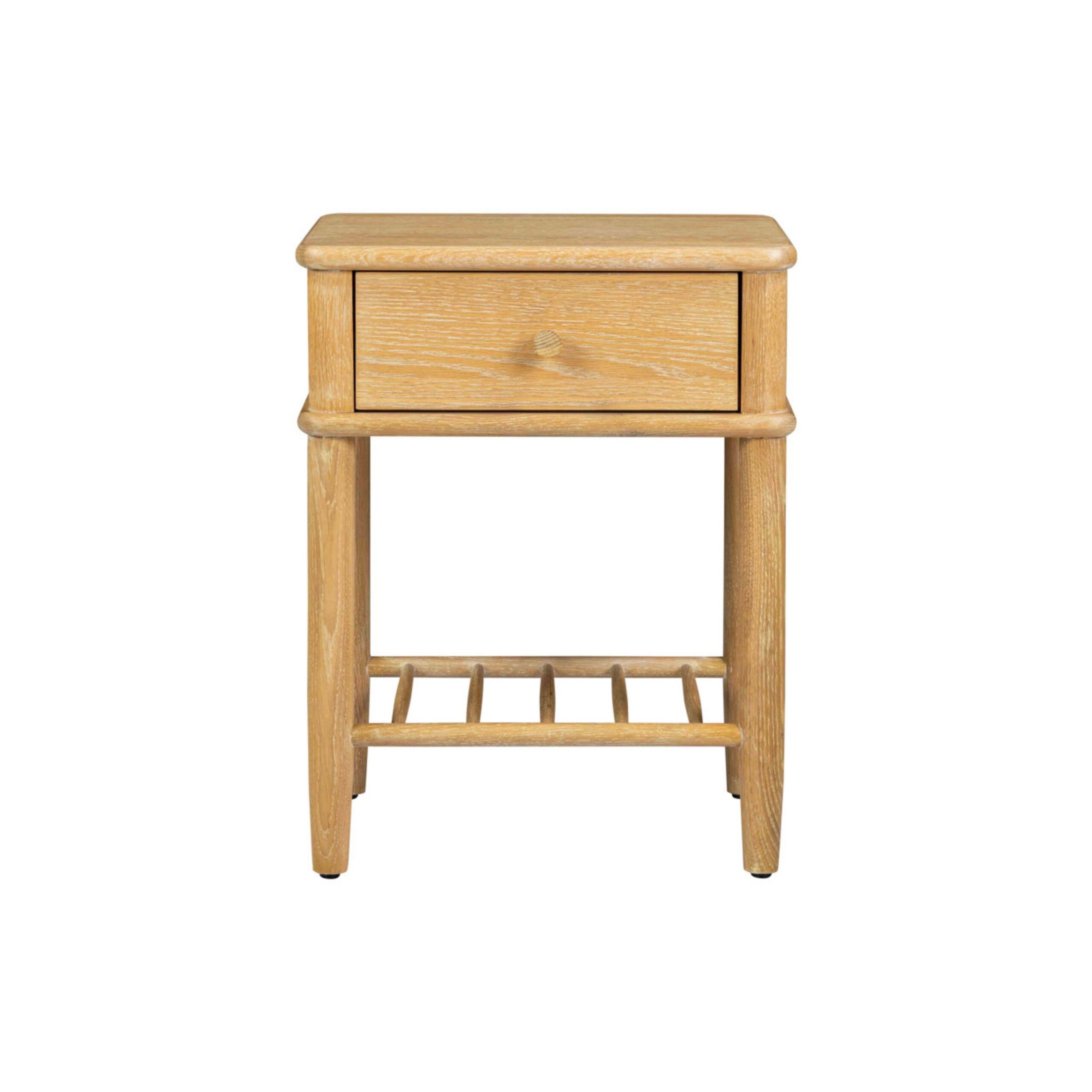 Wrenley Nordic Oak 1 Drawer Bedside Table