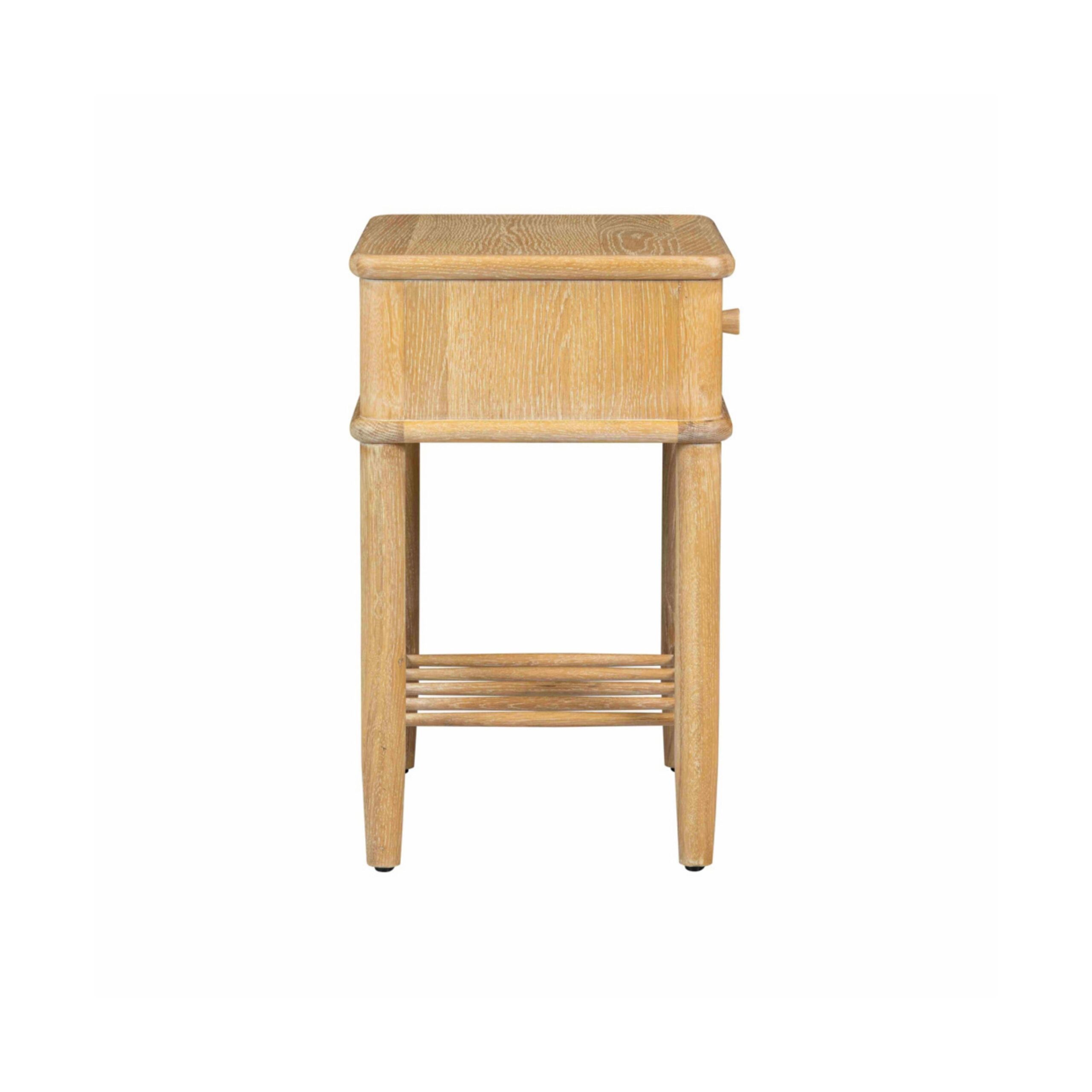 Wrenley Nordic Oak 1 Drawer Bedside Table - Image 4