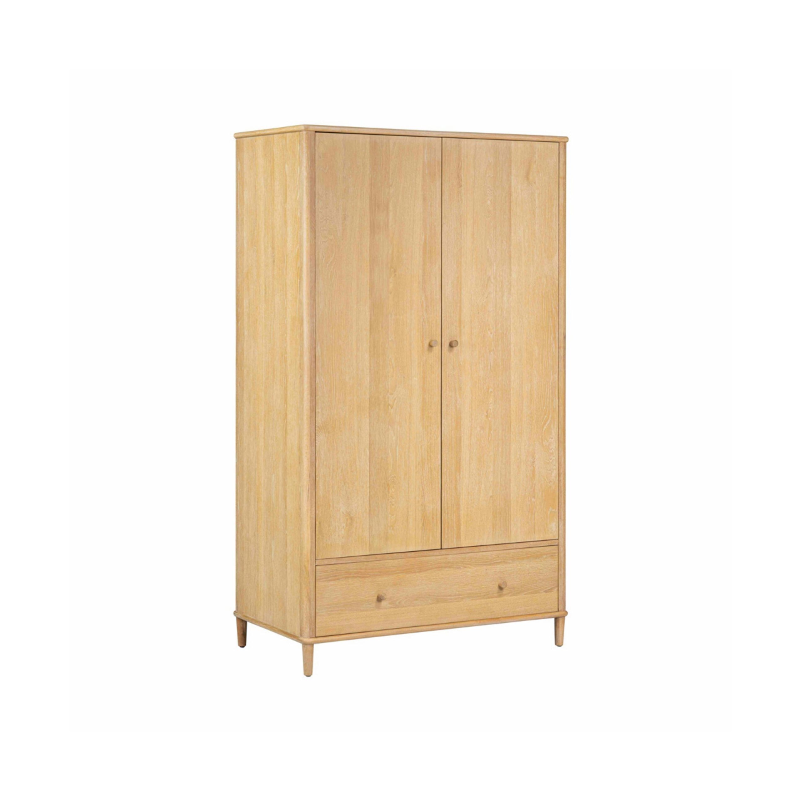 Wrenley Nordic Oak Double Wardrobe - Image 3