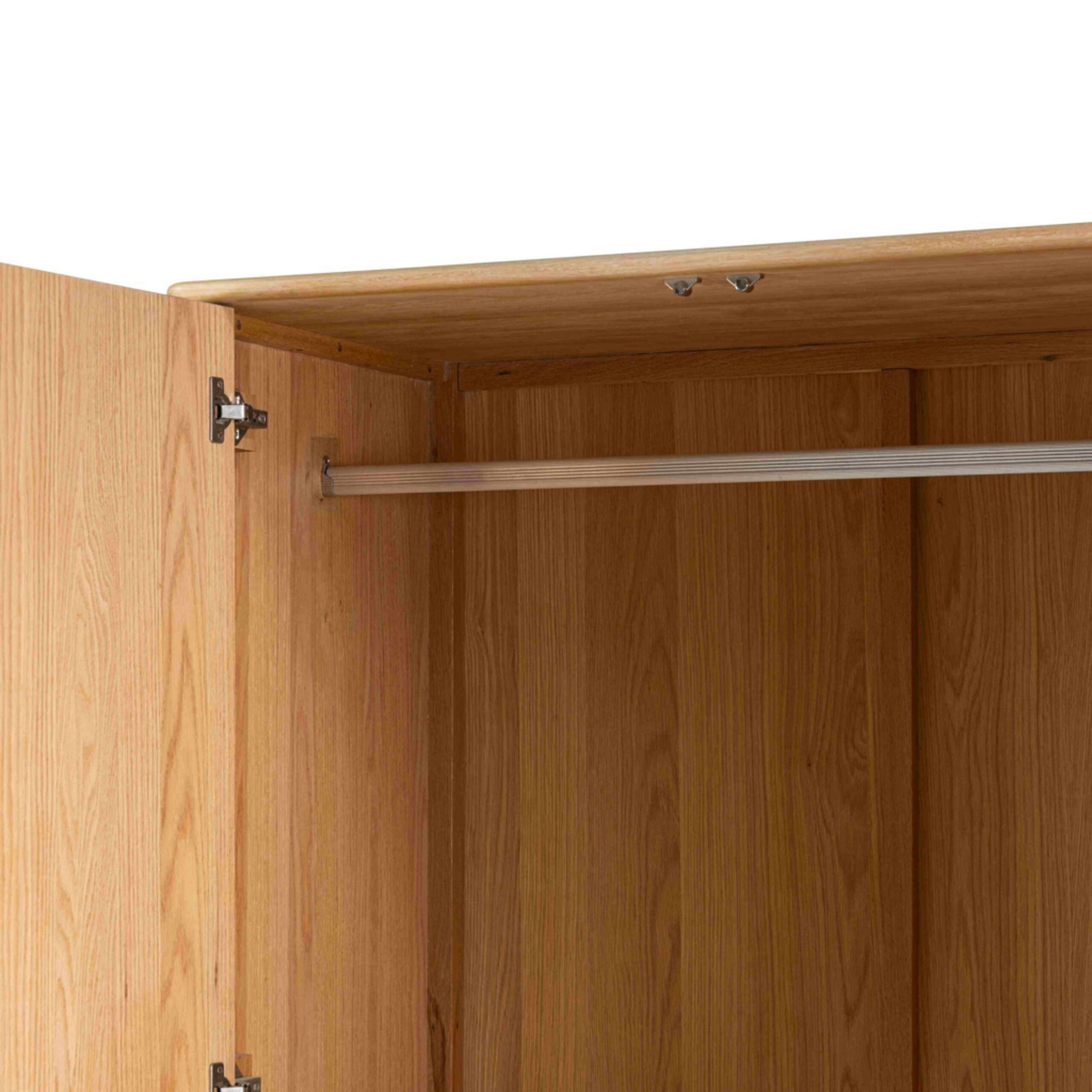 Wrenley Nordic Oak Double Wardrobe - Image 6
