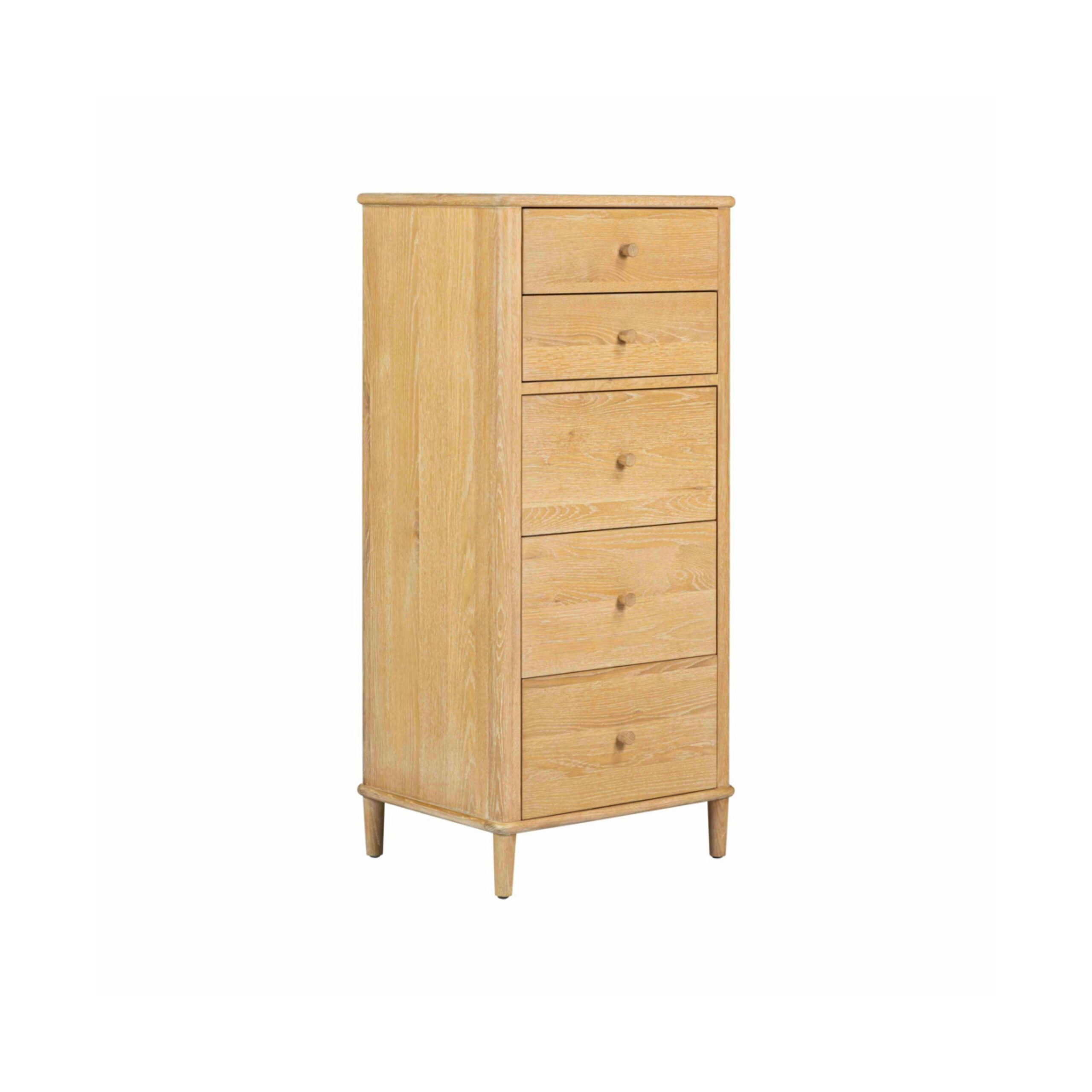 Wrenley Nordic Oak 5 Drawer Tall Boy - Image 3