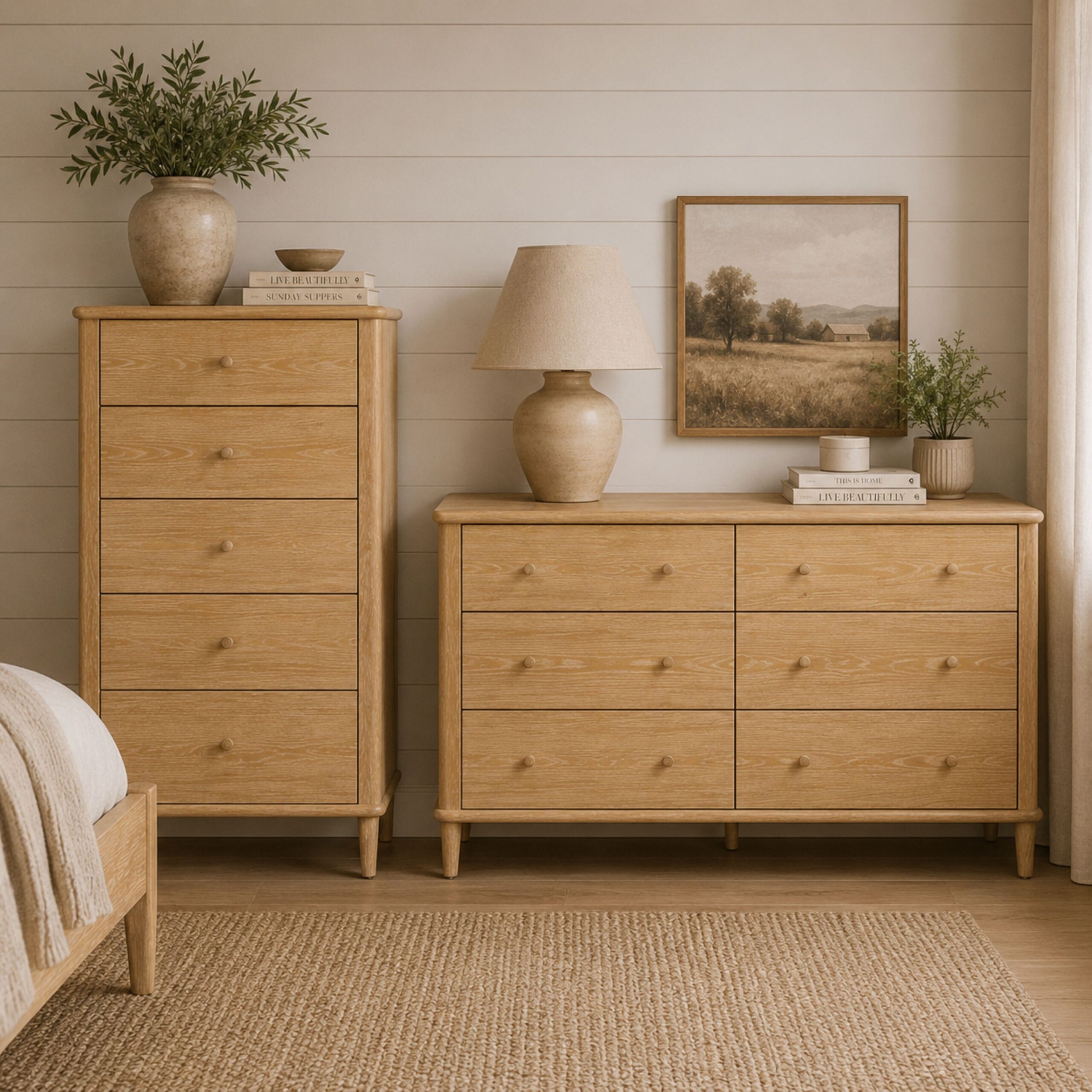 Wrenley Nordic Oak 5 Drawer Tall Boy - Image 2