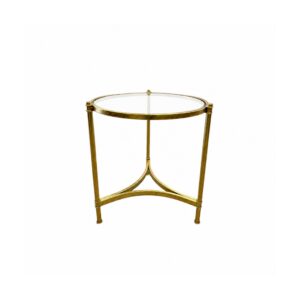 Brushed Gold and Glass Side Table